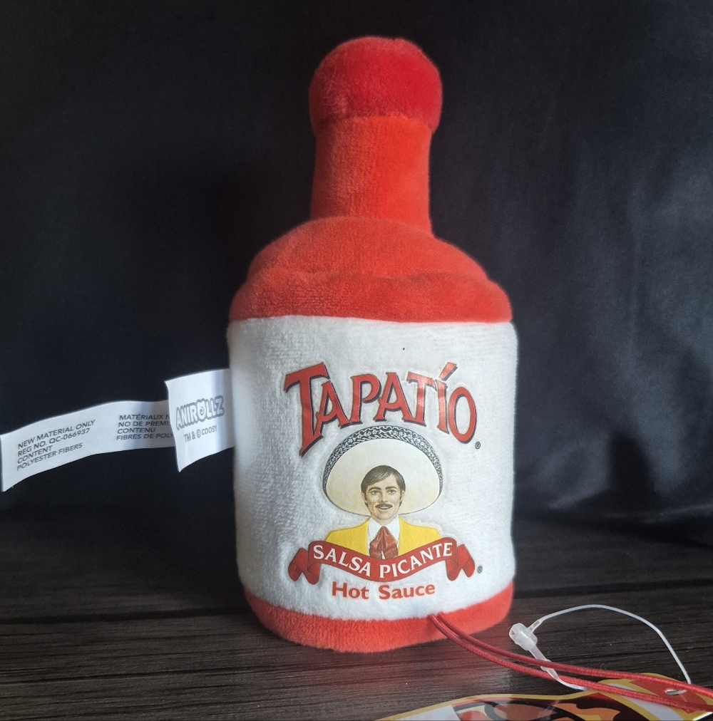 Tapatio Hot Sauce Hidden Doggie Plush Toy - Red and White NWT